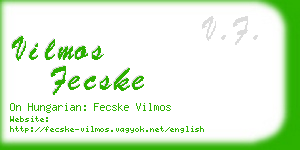 vilmos fecske business card